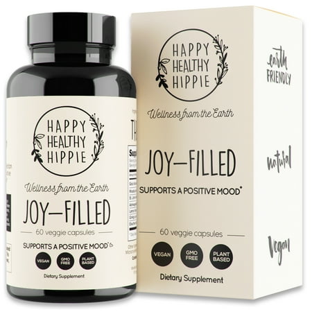 Joy-Filled | 100% Plant-Based Supplement for Anxiety & Depression Relief | Helps Relax The Mind, Boosts Mood, Relieve Stress | Contains 7 Powerful Herbs, Non-GMO, 60 Vegan (Best Crystals For Anxiety)