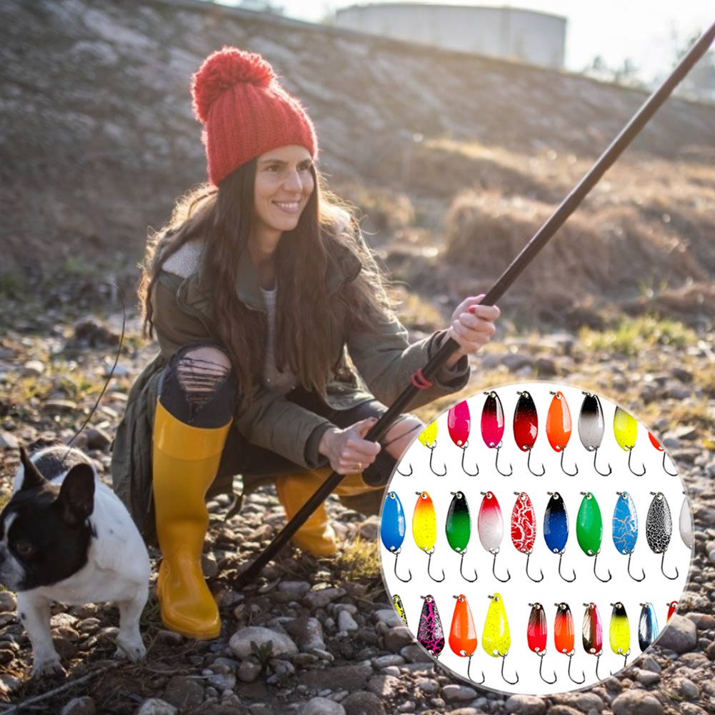 43PCS Fishing Lures Gear Kit Metal Swivel Sequins Trout Rig Jigs Hooks Angling Tackle Box Accessories Pike Walleye Salmon Perch Freshwater Saltwater
