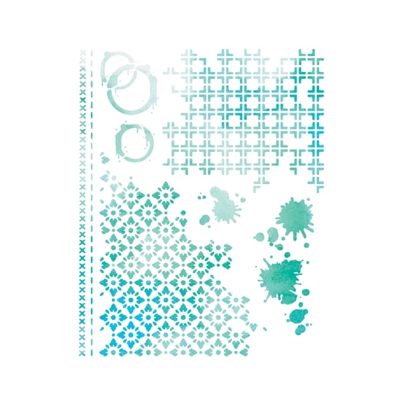 Sizzix A4 Stencil for Sizzix Stencil & Stamp Tool, Artful Layers by 49 & Market, 1 Stencil