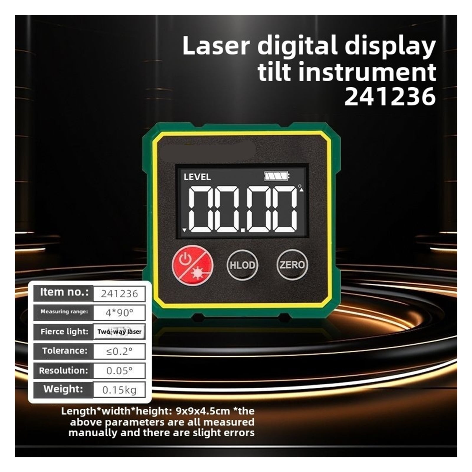 High Precision Digital Inclinometer Box Electronic Level Tool Laser Ruler Dual Axis Angle ,Water-Proof & Dust Resistant