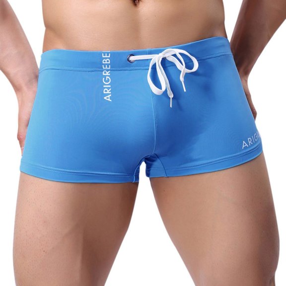 Yubnlvae men's swimwear New Men's Boxer Briefs Swimming Swim Shorts Trunks Swimwear Pants BU/L Blue