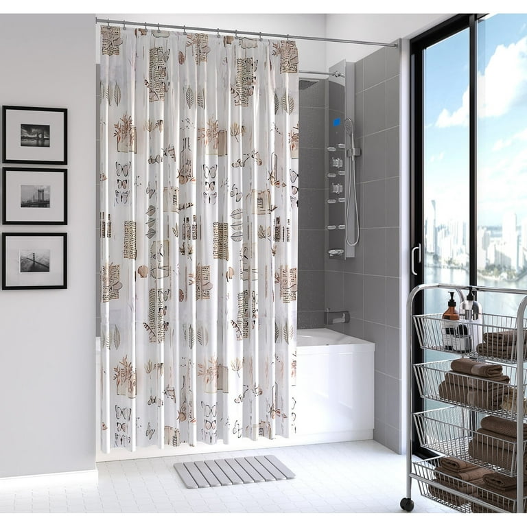 Fancy Bath Outlet Peva Contemporary Shower Curtains 70 X 72 White Leaf Com