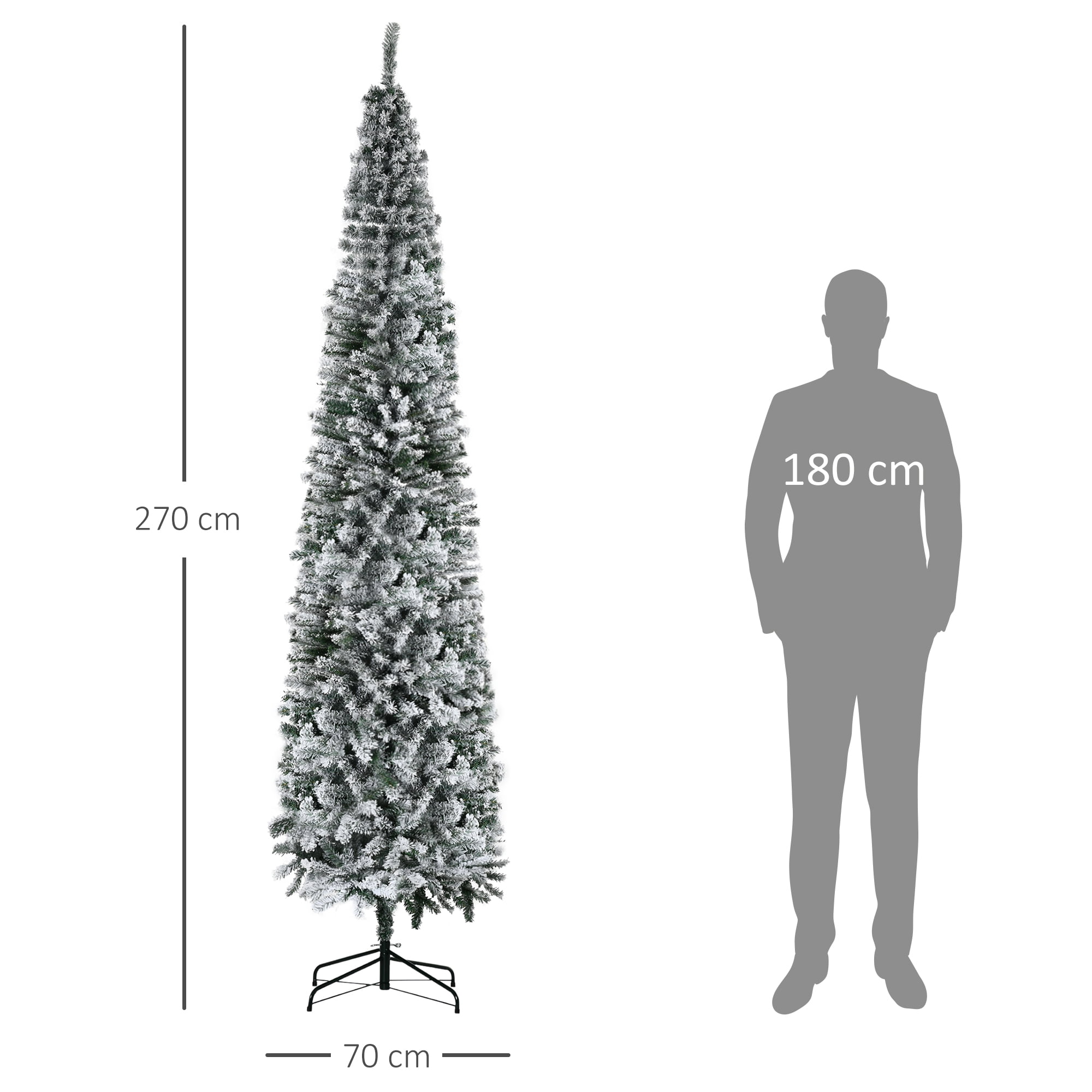 6ft Snow Flocked Christmas Tree Full Branch Tips Metal Stand Easy Assembly Indoor Decor