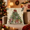 thumbnail image 5 of Uutvery Christmas Santa Claus Linen Pillow Covers, 2-Pack 18x18 Inch Printed Holiday Home Decor, Cushion Cover for Bedroom Living Room Sofa, Festive Accent, 5 of 6