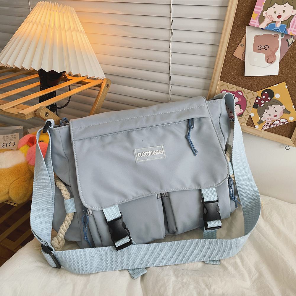 Bxingsftys Kawaii Messenger Bag Nylon Shoulder Bag for School Multi