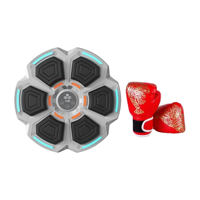 Máquina de Boxeo Inteligente Objetivo de Pared con Guantes Equipo de Entrenamiento de Boxeo Perfecl Guantes Rojos
