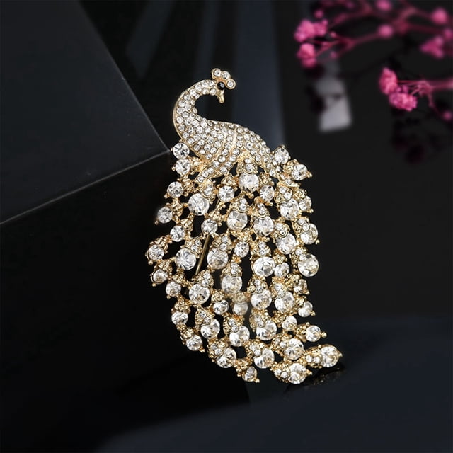 Exquisite Animal Brooch Elegant Rhinestone Corsage for Women Fashion Jewelry Accessory