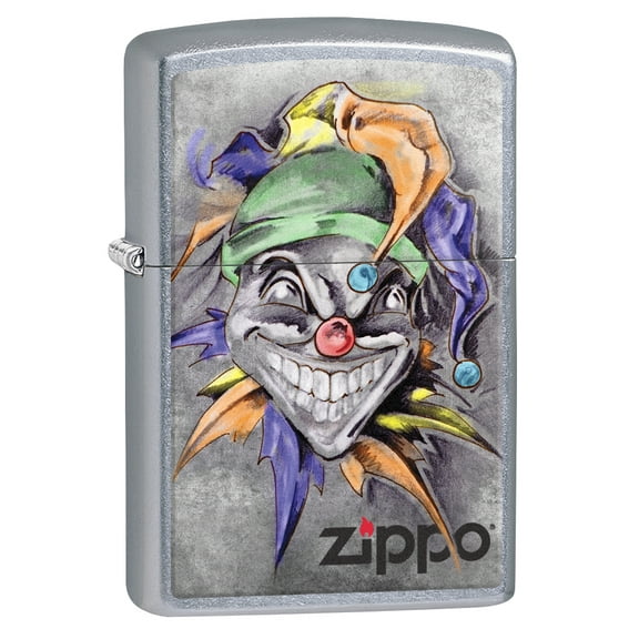 Zippo Lighter: Joker with Hat - Street Chrome