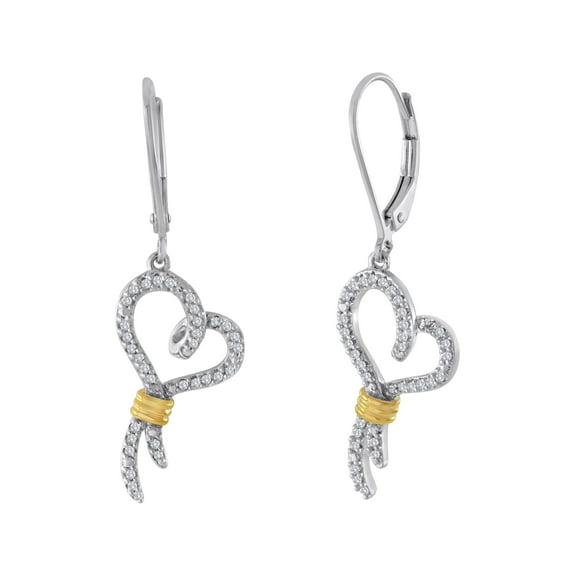 14kt Yellow Gold over Sterling Silver 1/4 Carat T.W. Diamond Earrings