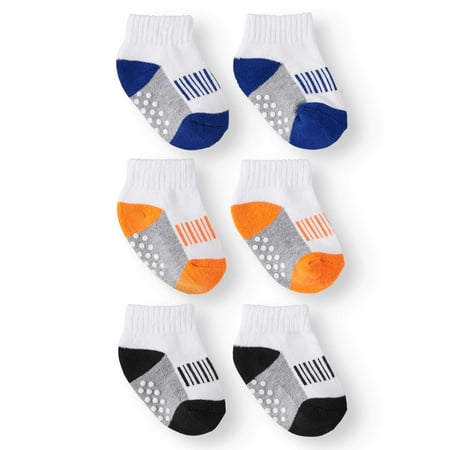 Jefferies Socks Non-Skid Sport Half Cushion Quarter Socks, 3-Pack (Baby