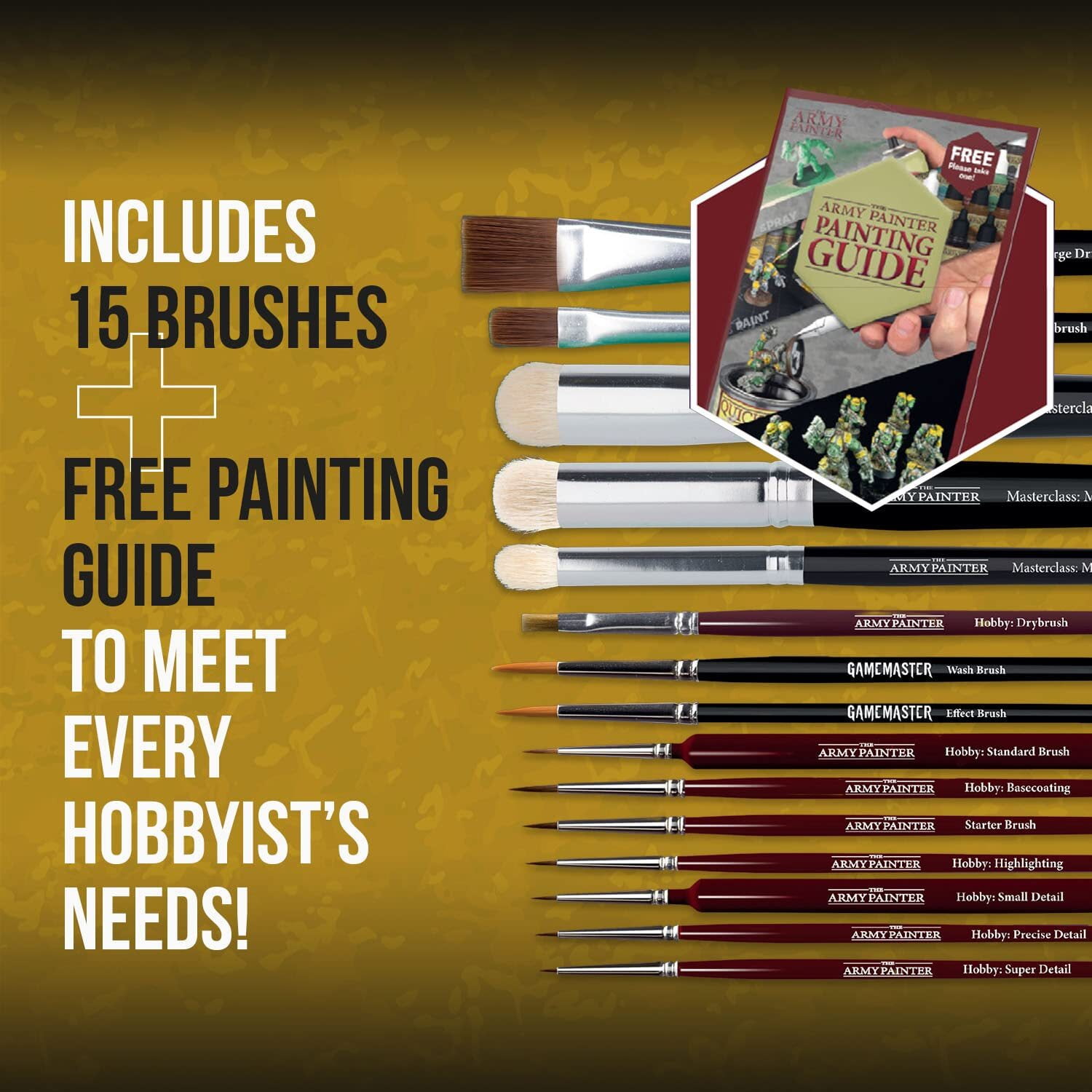 The Army Painter Paint Brushes, 15 Model Paint Brushes for DnD Paint Set, Miniature Detail Brushes