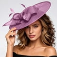thumbnail image 2 of Wide Brim Derby Hat for Women - Elegant Kentucky Fascinator,Bridal Wedding Tea Party Formal Top Hats, 2 of 5