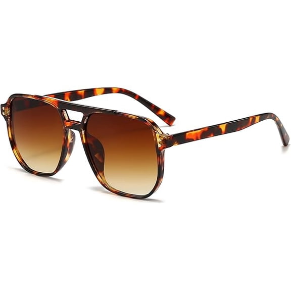 Retro Aviator Sunglasses for Women Men Classic 70s Square Frame Sun Glasses Vintage Shades
