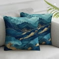 thumbnail image 3 of Acheng Gold and Blue Abstract Art Short Plush Pillowcase Set of 2 White, 3 of 7