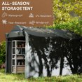 thumbnail image 4 of Outsunny Outdoor Shelter, Motorcycle Tent w/Roll-up Zipper Door, Dark Grey, 4 of 9