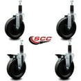 thumbnail image 2 of 6 Inch Phenolic Wheel Swivel 1-1/8 Inch Expand Stem Caster Set 2 Brakes SCC, 2 of 2