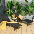 thumbnail image 3 of Gymax Ensemble de 2 Chaises Longues de Patio Pliables avec Dossier à 5 Niveaux Fauteuil Inclinable d'Extérieur, 3 of 9