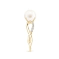 thumbnail image 3 of ANGARA Freshwater Cultured Pearl Infinity Ring in 14K Yellow Gold for Women | June Birthstone, Birthday, Anniversary, Jewelry Gift for Women | Pearl Ring, 3 of 8