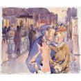 thumbnail image 2 of Peter Hansen 23x20 Gold Ornate Framed and Double Matted Museum Art Print Titled - From Enghavevej. Evening (1905 - 1910), 2 of 4