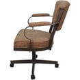 thumbnail image 3 of Swivel Metal Dining Caster Chair - Miami - Pecan Brown Vinyl - Brown, 3 of 4