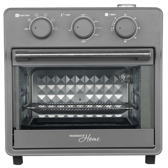Magnavox 16.9 Qt./16L Air Fryer Oven with Steam Infusion, Countertop Convection Toaster Oven with Viewing Window, Char