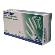 Adenna GLD266 Gold Textured Gloves Powder Free Latex Large 100/Bx