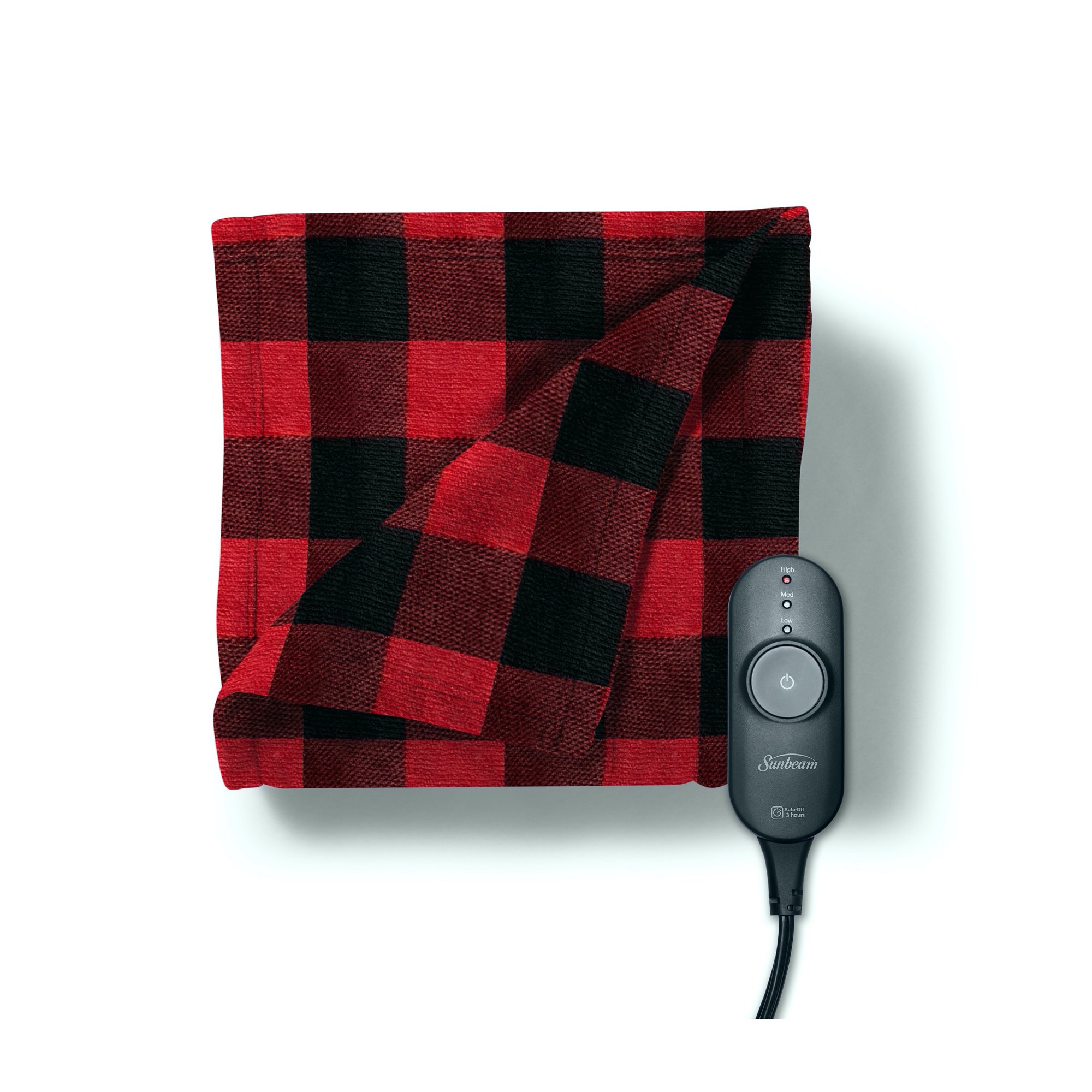Sunbeam Electric Blanket Throw Fleece (50 x 60), Red/Black Plaid -  Walmart.com