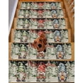 thumbnail image 2 of Black Christmas Stair Treads for Wooden Steps Indoor Runner Rug Carpet,Rustic Winter Gnomes Snowflake Xmas Tree 10 Pieces Peel and Stick Staircase Step Treads Covers Washable Throw Door Mats,30"x8", 2 of 7