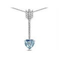 thumbnail image 2 of Star K� 6mm Genuine Sky Blue Topaz Heart Arrow Bar Pendant Necklace, 2 of 9