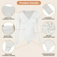 thumbnail image 5 of COMFREE Jumpsuit for Women Sexy Cross V-neck Bodysuit Long Sleeve Tops Basic Solid Bodysuit Fashion Soft Jumpsuit, 5 of 6