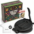 thumbnail image 1 of Uno Casa Cast Iron Tortilla Press 10 Inch - Tortilla Maker Press, Pre-Seasoned Roti Maker with 100 Pcs Parchment Paper - Heavy Du, 1 of 9