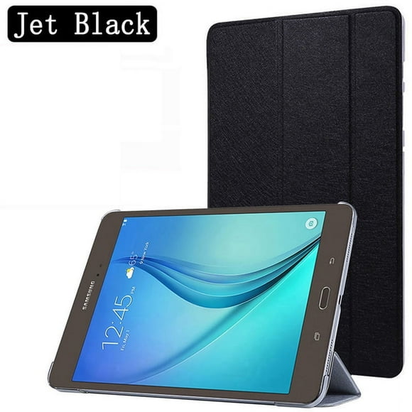 Étui pour Tablette pour Samsung Galaxy Tab A 8.0 2015 SM-T350 SM-T355 T350 T355 Trifold en Cuir PU Support à Rabat Couverture Noir Jais Tab A 8.0 T350 T355