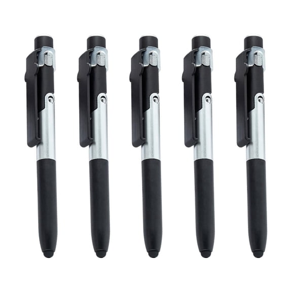 Under $10 5Pcs 4-in-1 Multifunctional Pen, Ballpoint, LED Light, Phone Stand, for Business/Home