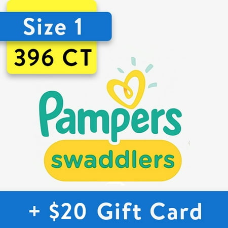 [Save $20] Size 1 Pampers Swaddlers Diapers- 396 Total