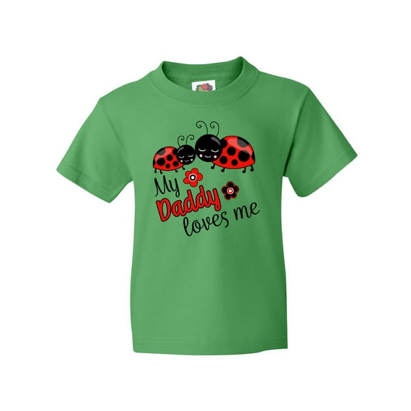 Inktastic My Daddy Loves Me with Cute Ladybugs Youth T-Shirt