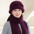 thumbnail image 4 of Winter Beanie Hat Scarf Gloves Set, 3Pcs/Set Women Hat Scarf Gloves Fashion Casual Solid Color Soft Cozy Knitted Autumn Winter Hand Neck Hand Warm Beanie Cap Scarf Mittens For Outdoor Daily Wear, 4 of 5