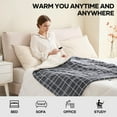 thumbnail image 2 of Maxkare Electric Heated Blanket Throw 4 Hour Auto Off and 6 Heating Levels, Flannel Blanket 50" x 60" Quick Heating and Machine Washable, Home Office Use for Gift, 2 of 9