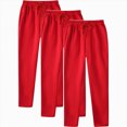 thumbnail image 4 of NOLDARES Baggy Sweatpants Men 3 Pack Lightweight Wide Leg Open Bottom Loose Casual Athletic Gym Pants Drawstring Pockets,Red,L, 4 of 4