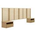 thumbnail image 2 of Modway Render Wall Mount King Headboard and Modern Nightstands in Oak, 2 of 7