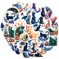 thumbnail image 2 of cartoon Cat Stickers, Waterproof Space Sticker for Water Bottle Laptop Phone Cases Planner Skateboard Luggage Helmet Party Favor Decor, Ideal for Adults Teens Teacher Rewards, 2 of 9