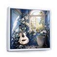 thumbnail image 2 of Designart "Toilet Charm In Blue II" Bath & Laundry Floater Framed Wall Art Print, 2 of 7