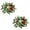 C002- B, variant on 12 Inch Set of 2 Artificial Holly Red Berries Pine Cone Candle Wreath, Christmas Outdoor Decor, Winter Decorations for Home, Seasonal Home Decor with Red Holly and Pine Cones,