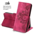 thumbnail image 3 of Nalacover Case for iPhone 13 Pro Max, PU Leather Wallet Phone Crossbody Flip Case with Credit Card Holder and Shoulder Wrist Strap Magnetic Stand Shockproof Cover For iPhone 13 Pro Max, Winered, 3 of 16