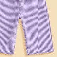 thumbnail image 4 of Faraee Toddler Baby Girl Clothes Ruffles Striped Romper Jumpsuit Suspender Pants Bib Overalls Spring Summer Outfits Purple 3-4 Years, 4 of 5