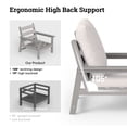 thumbnail image 3 of CIOKEA HDPS 7-piece Outdoor Sectional Sofa Set, Patio Furniture Set , All Weather Outdoor Conversation Set for Deck, Lawn, Grey Frame with 4.5IN Beige Cushion, 3 of 8