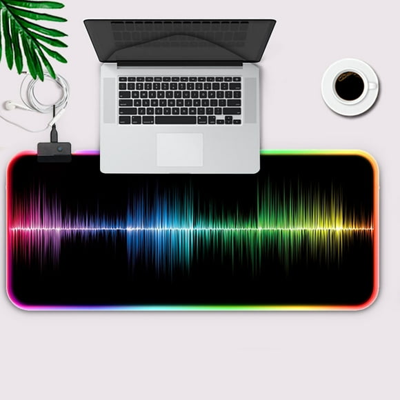 EGNMCR Mouse, Gaming Mouse Large Colorful LED Lighting Keyboard Mat Gaming Mouse Pad For Computer PC Laptop