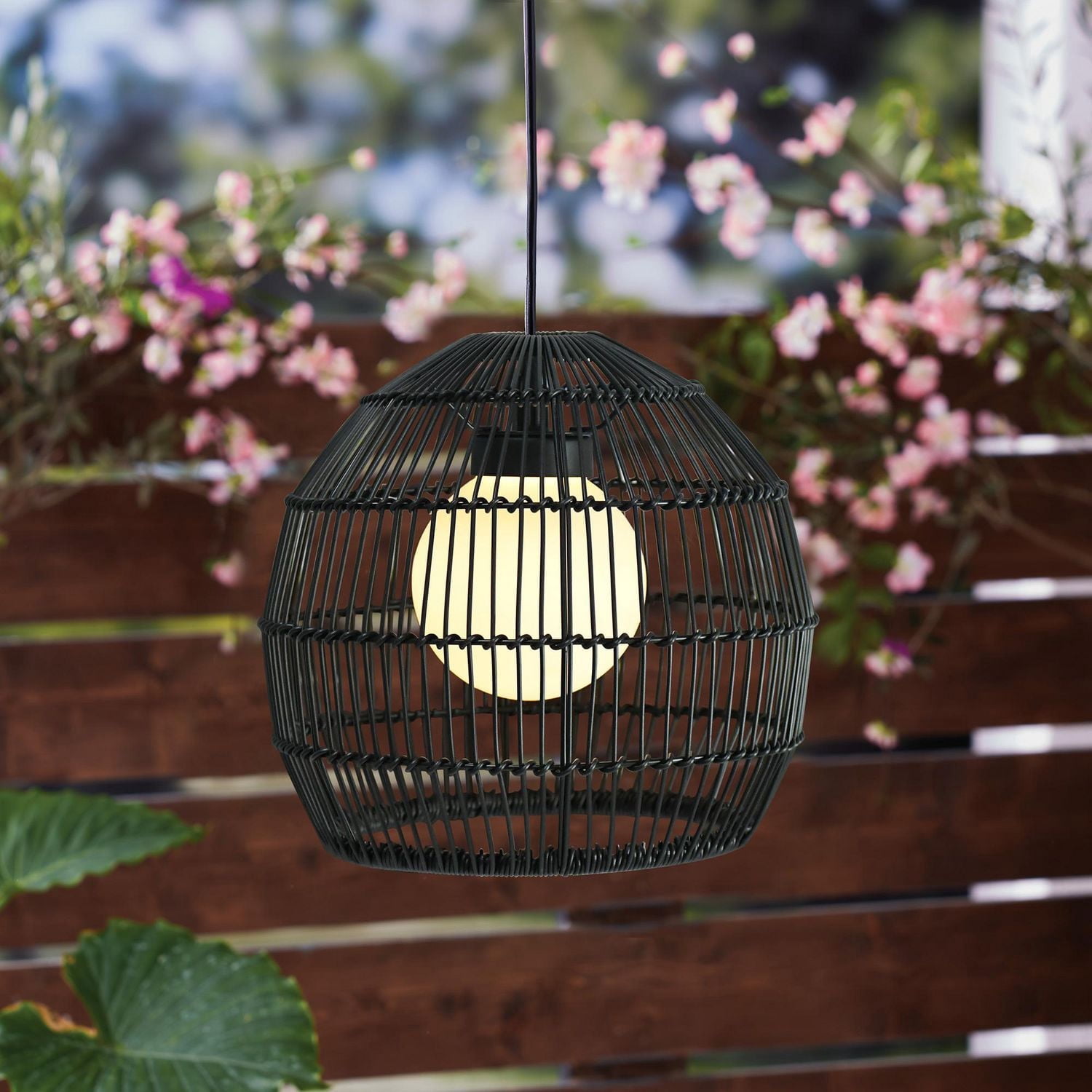 Better Homes and Gardens 11'' Black Woven Pendant