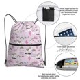 thumbnail image 4 of Wukai No Drama Llama Waterproof Drawstring Backpack with Zipper Pocket,Large Foldable Gym Bag for Women and Men, Perfect for Sports, Yoga, and Travel, 4 of 8