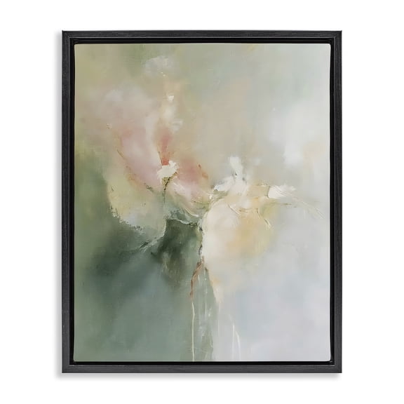 Stupell Industries Ethereal Brushwork Abstraction Black Framed Floater Canvas Wall Art, design by Riley B