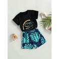 thumbnail image 3 of Bagilaanoe 2pcs Toddler Baby Boys Short Pants Set Dinosaur Print Short Sleeve T-shirt Tops + Shorts 12M 18M 24M 3T 4T 5T Kids Casual Summer Outfits, 3 of 9